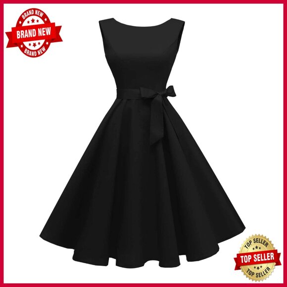 Dresses & Skirts - Vintage 1950s Cocktail Dress Boatneck Sleeveless Swing Elegant Formal